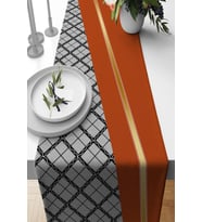 Tarçın Ekoseli Desen Premium Masa Örtüsü Runner RNR601
