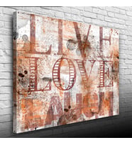 Live Love Poster Yağlıboya Kanvas Tablo 50 x 70