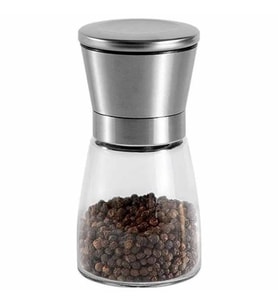 Tuz & Biber Değirmeni Çelik Kapak - Cam Hazne - 13 cm