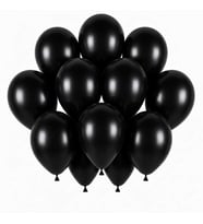 Siyah Renk Lateks Pastel Balon (30 cm) - 12 Adet