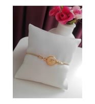 Altın Sedef Ayarlanabilir Kadın Gold Asansörlü F Harf Bileklik (Karışık)