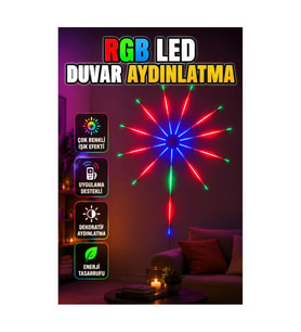 RGB Starburst Duvar Lambası – Kumandalı Modüler LED Aydınlatma