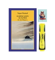 Bir Ada Hikayesi 2 - Karıncanın Su İçtiği - Yaşar Kemal - YKY - Sarı Fosforlu Kalem - Defterli Seti (Renksiz)