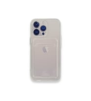iPhone 14 Pro Max Kılıf Kart Bölmeli Şeffaf Silikon Kartlıklı