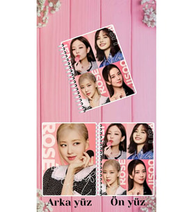 blackpink defter ön ve arka yüzü resimli özel tasarım a4 Boyutu 21*29 cm çizgili