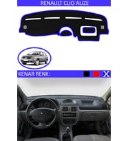 Renault Clio Alize İçin Uygun Torpido Koruma Halısı Siyah Kenar Renk Mavi