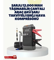 Taşınabilir Akü Takviye Cihazı Işıklı Hava Kompresörü Powerbank