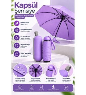 Kapsül Şemsiye Mor