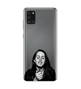Samsung Galaxy A21S Uyumlu Lana Del Rey Desenli Şeffaf Telefon Kılıfı
