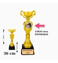 Büyük Ödül Kupaları 37,5 cm yazı,logo,resim dahil (Gold)