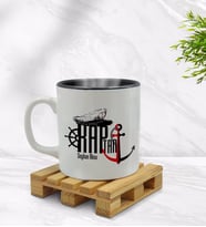 BK Gift Kişiye Özel Kaptan Tasarımlı İçi Siyah Renkli Kupa Bardak Model 2