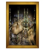Kabe ve Gece Motifli Kanvas Tablo 50 x 70 cm Gold Çerçeve