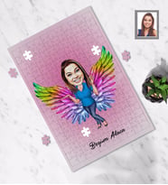 Kişiye Özel Melek Anne Karikatürlü A4 99 Parça Puzzle Model-2