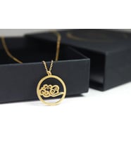 Kişiye Özel 925 Ayar Gümüş Tasarım Bulut Dalga Model Kolye (Gold)