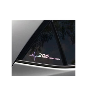 206 Yan Cam Sticker Oto Kapı 20 Cm X 7 Cm Hologram c71