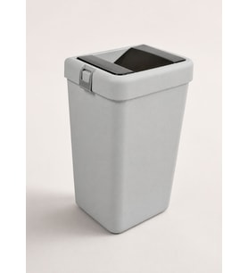Gri Bas Çek Mutfak Çöp Kovası 40 L - Endüstriyel Modern Büyük Boy Pratik Çöp Kutusu