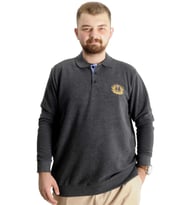 Mode XL Büyük Beden Sweat Selanik Crown Of A King 23447 Antramelanj