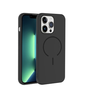 Apple iPhone 13 Pro Kılıf Yumuşak Dokulu M-safe Şarj Özellikli Meta Kapak