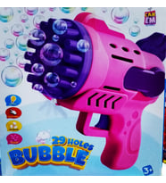 LED LİGHT 29 HOLES BUBBLES GUN 29 DELİKLİ ÇOKLU KÖPÜK ATAN TABANCA PEMBE KÖPÜK TABANCASI PİLLİ