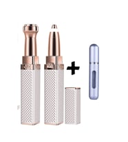 Mobee Luxury 2 Başlıklı Şarjlı Işıklı Kaş Bıyık Alma Vücut Kadın Tüy Epilasyon Aleti Ve Mini Parfüm Şişesi