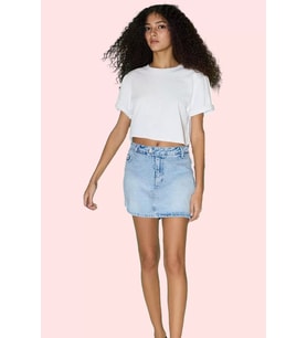 Kadın Yüksek Bel Denim Şort Etek Düz Desen Yaz Aylarının Vazgeçilmezi Stilin Buluştuğu Yer (Mavi)
