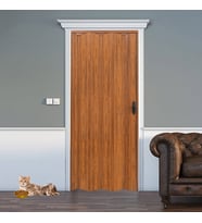 Faran Dekorasyon 102 x 230 Ceviz Renk Camsız Pvc Akordiyon Katlanır Kapı - FRNAKMODEL-120