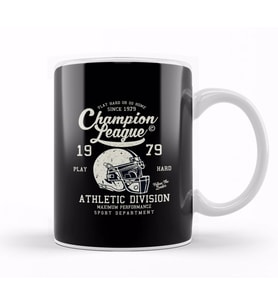 American Football Champion League Athletic Division Football Kupa Bardak Porselen