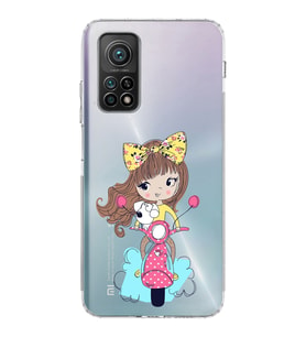 Xiaomi Mi 10T Pro  Kamera Korumalı Kapak Vespagirl Tasarımlı Şeffaf  Kılıf