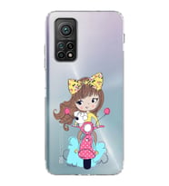 Xiaomi Mi 10T Pro  Kamera Korumalı Kapak Vespagirl Tasarımlı Şeffaf  Kılıf