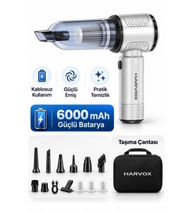 Harvox HXVC-008 20.000 Pa Güçlü Kablosuz Şarjlı Araç Ev El Süpürgesi