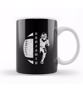 Benjamin Name Cheer School Spirit Sayings Football Football Sister Football Mom Kupa Bardak Porselen