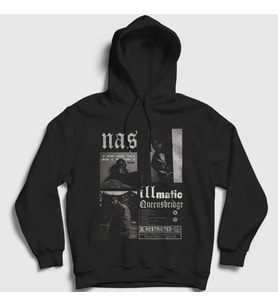 Presmono Unisex Siyah Illmatic Nasir Jones Nas Kapüşonlu Sweatshirt 549151tt