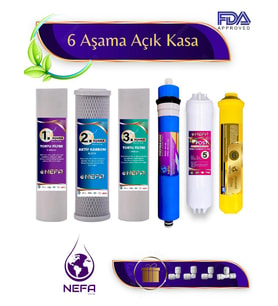 Nefa Açık Kasa ve İhlas Aura Cebilion -Compact Model- Uyumlu Extra Mineral 6'Lı Filtre Seti,80 GPD