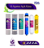 Nefa Açık Kasa ve İhlas Aura Cebilion -Compact Model- Uyumlu Extra Mineral 6'Lı Filtre Seti,80 GPD