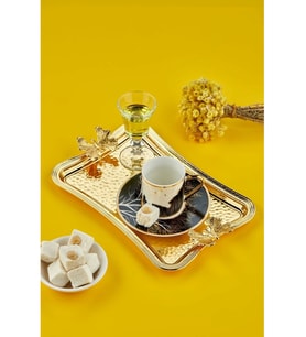 Cooker CKR3173 Dikdörtgen Metal Sunum Tepsisi (Gold)