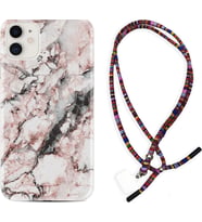 Apple iPhone 11 12 13 Mini Kılıf Boyun Asklı Rasta Silikon Colorfull Marble 2 1389