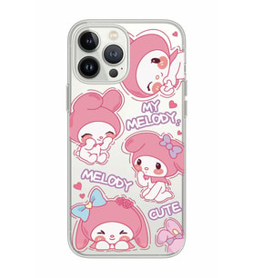 Iphone 15 Pro Uyumlu Melody Kuromi Desenli Şeffaf Telefon Kılıfı