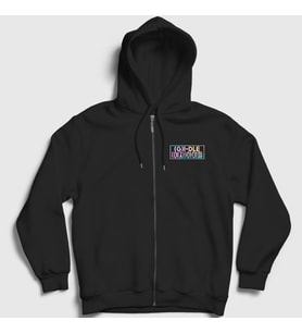 Presmono Unisex Siyah Colors K-Pop G I Dle Fermuarlı Kapüşonlu Sweatshirt 396523tt