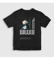 Presmono Unisex Çocuk Siyah Drake Certified Lover Boy T-Shirt 420421tt