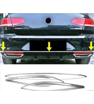 VW Passat B8 Krom Arka Tampon Alt Çıta 3 Parça 2014-2019 Paslanmaz Çelik