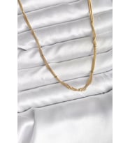 14K Gold Renk Kaplama Topçuk Zincirli Model CM Kadın Kolye - TJ-BKO10734