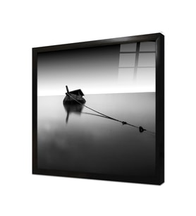 Tablosan Kıyıya Bağlı Sandal Çerçeveli Cam Tablo