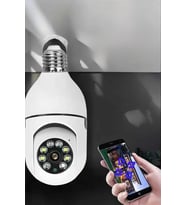 Wifi Kamera Duylu Ampul Görünümlü 360 Derece Dönebilen Ev Kamerası