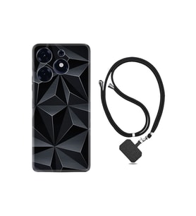Spark 10 Pro Kılıf Silikon Boyun Askılı İpli Desenli Silikon Prizmalar 1782