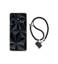 Spark 10 Pro Kılıf Silikon Boyun Askılı İpli Desenli Silikon Prizmalar 1782