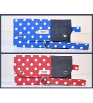 Beyaz Puantiyeli Patchwork Cüzdan veya Portföy Çanta (Kırmızı)