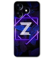 Tecno Spark 10 Pro Kılıf HD Desen Baskılı Kılıf - Dark Neon Yaprak Z Harfi