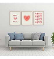 Self Love Care  Duvar Tablosu Çerçeveli 3'lü Set Ahşap Renk 21 x 30 Boyut/Ebat (Standart)