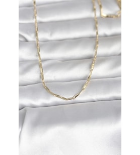 Pilelistore  CM 14K Gold Renk İnce Ataç Zincir Model 60 cm Kadın Kolye