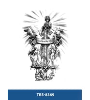 TBS-8369 ORTA BOY ZEUS VE HAÇ DESEN GEÇİCİ DÖVME-TATTO